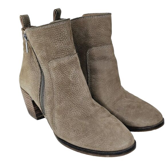 Lucky Brand Shoes - Lucky Brand Lashiya Bootie Womens 8M Brown Leather Brindle Zip Up Pull On Casual